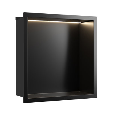 13"X 13"  Stainless Steel Shower Niche Wall Niche Recessed Metal Shelf With COB LED light