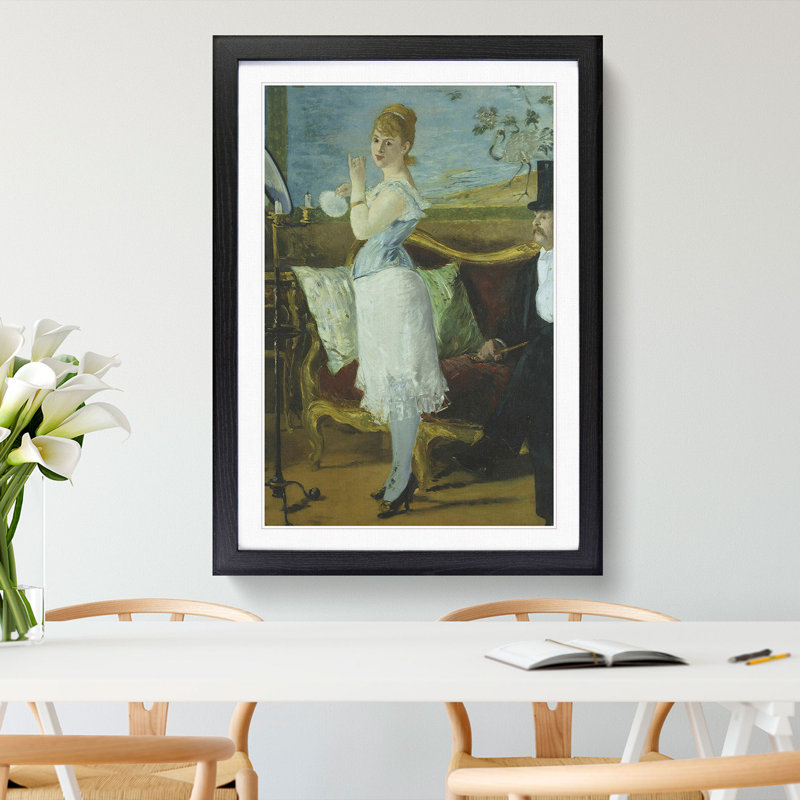 Nana by Edouard Manet - Picture Frame Painting, 36cm H x 27cm W x 2cm D, Black Framed