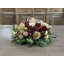 Holiday Candle Holder With Hydrangeas, Pinecones And Ribbon