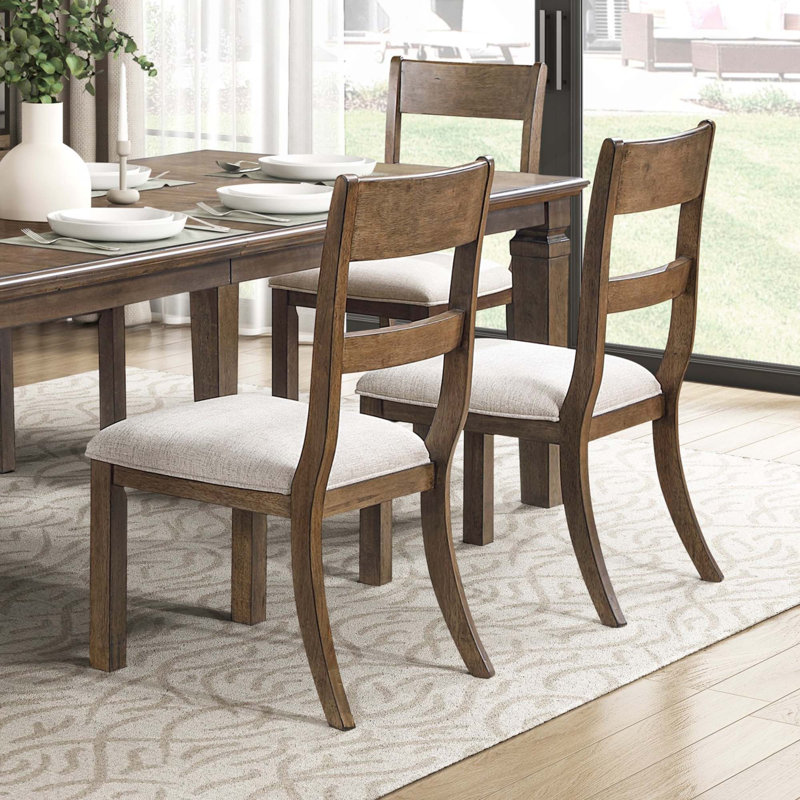 Ensemble de salle à manger contemporain 7 pièces, table extensible avec 6 chaises rembourrées durables