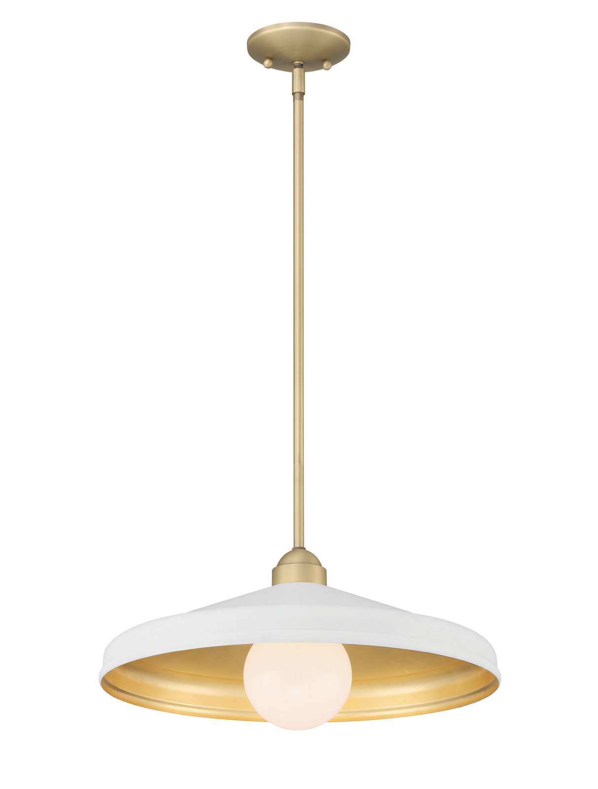 Delilah 18" W Dome Pendant, White