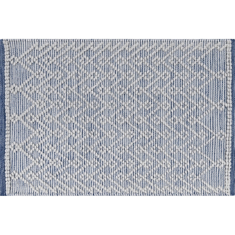 Global Recycled Standard Pearly Hand-Woven Loop Pile Recycled Rug Denim Blue, Rectangle 2' x 3'