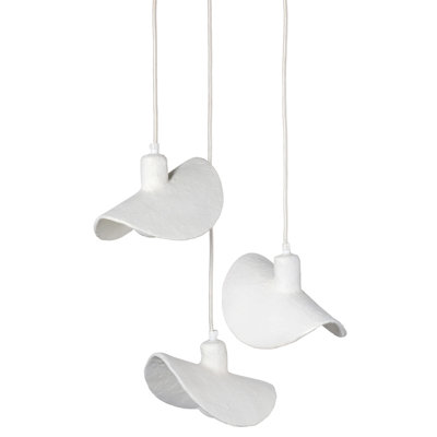 Slope Paper Mache 7-Light Chandelier, Matte White