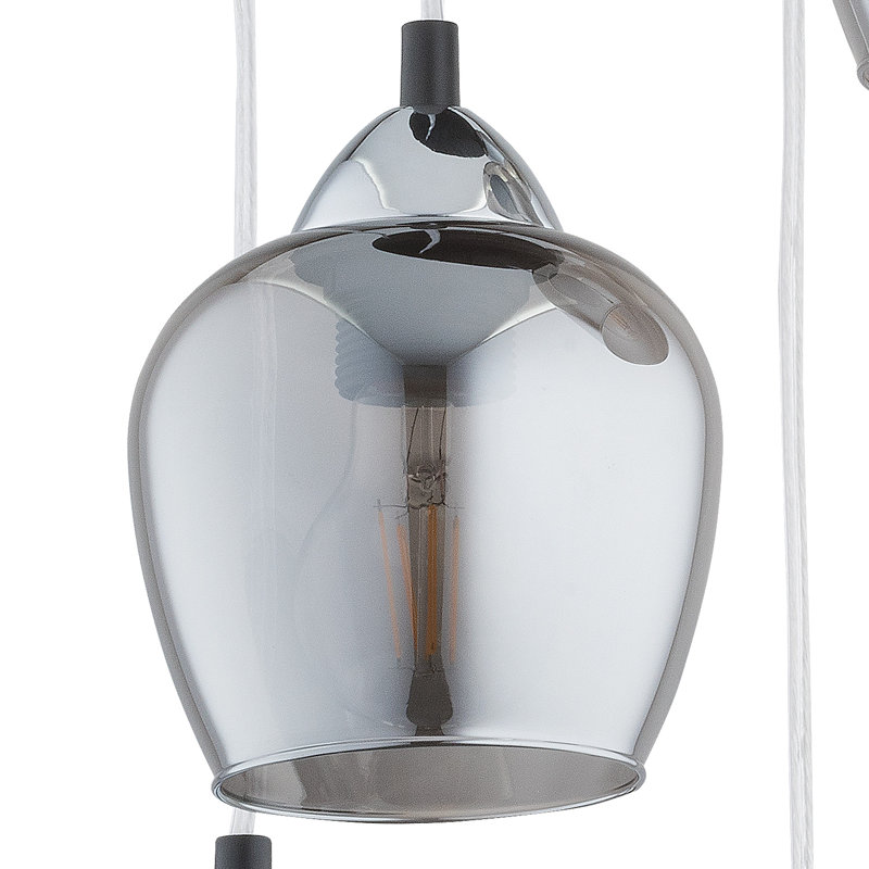 Dias 5 - Light Cluster Geometric Pendant, Chrome, Graphite