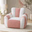 Fauteuil à billes en tissu bicolore rayé de grande taille-127829040-129347271