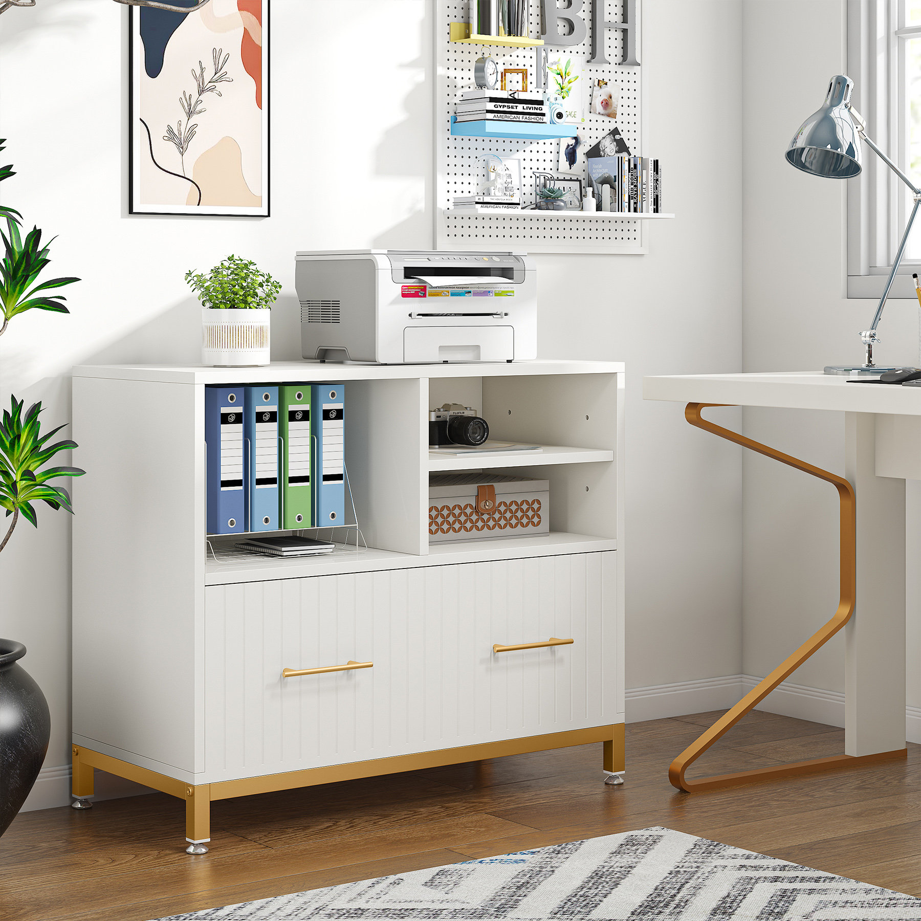 Ebern Designs Benedito 1Drawer Lateral Filing White Home