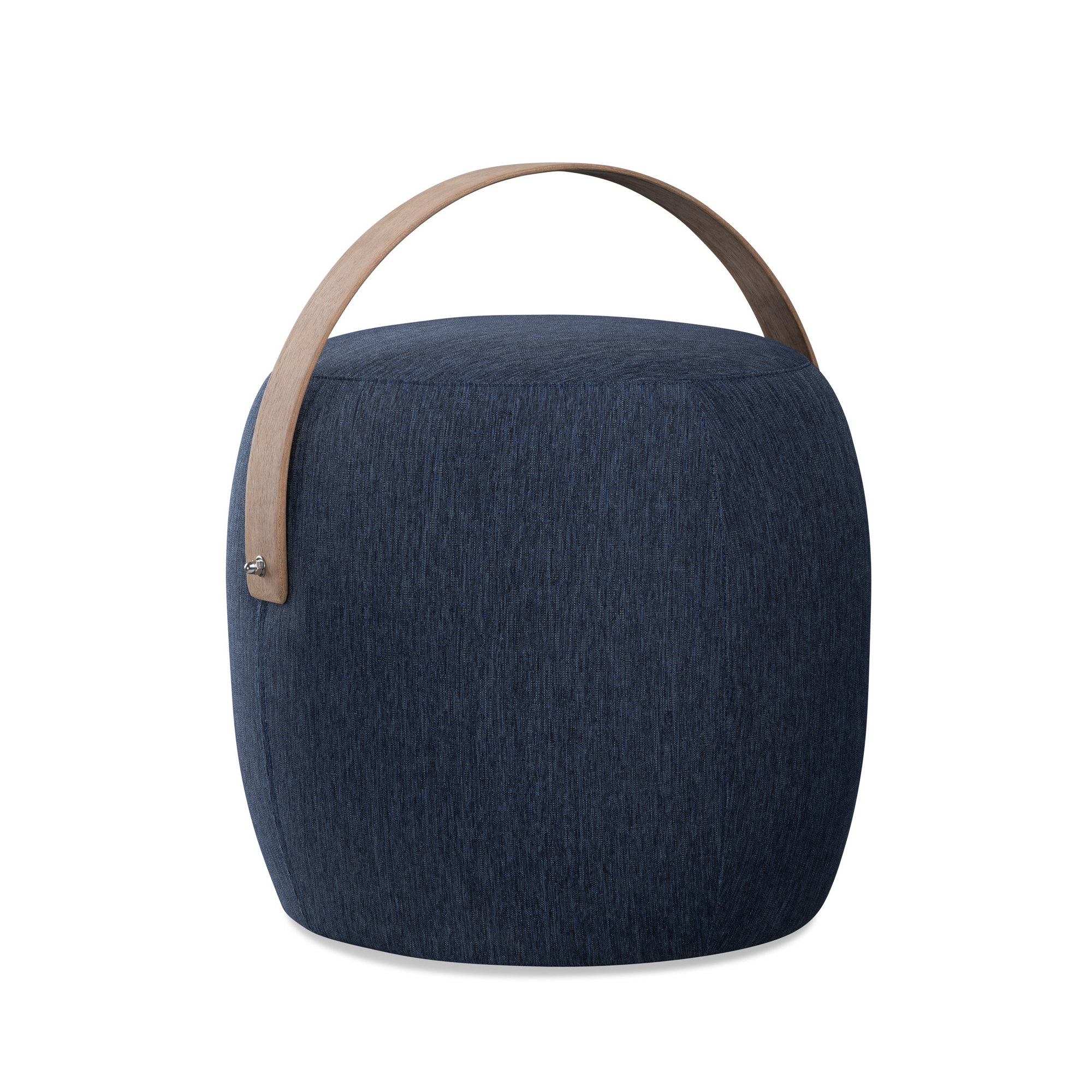 Talita Round Upholstered Outdoor Ottoman, Indigo
