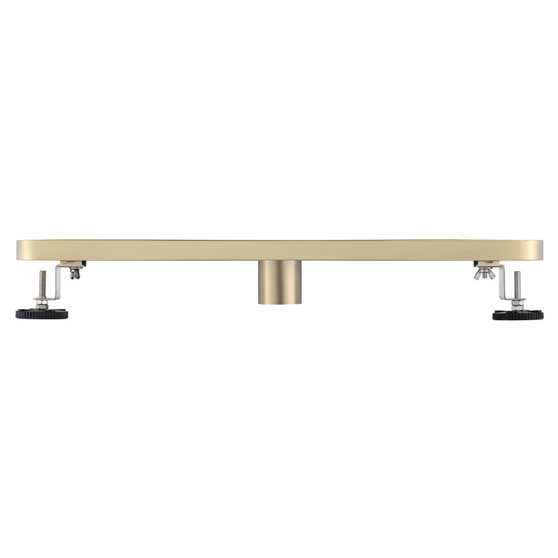 FINE FIXTURES Drain de douche linéaire de 18 pouces, insert et grille 2-en-1, bord arrondi, acier inoxydable de calibre 10, sortie centrale, crépine incluse