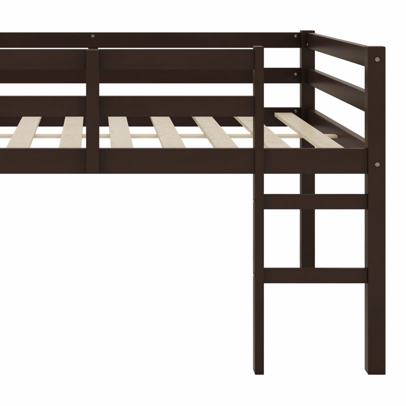 Lit mezzanine en bois avec échelle, Espresso