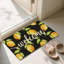 Tapis de sol noir citron, 24 po x 36 po, pour la cuisine et le patio, noir et jaune