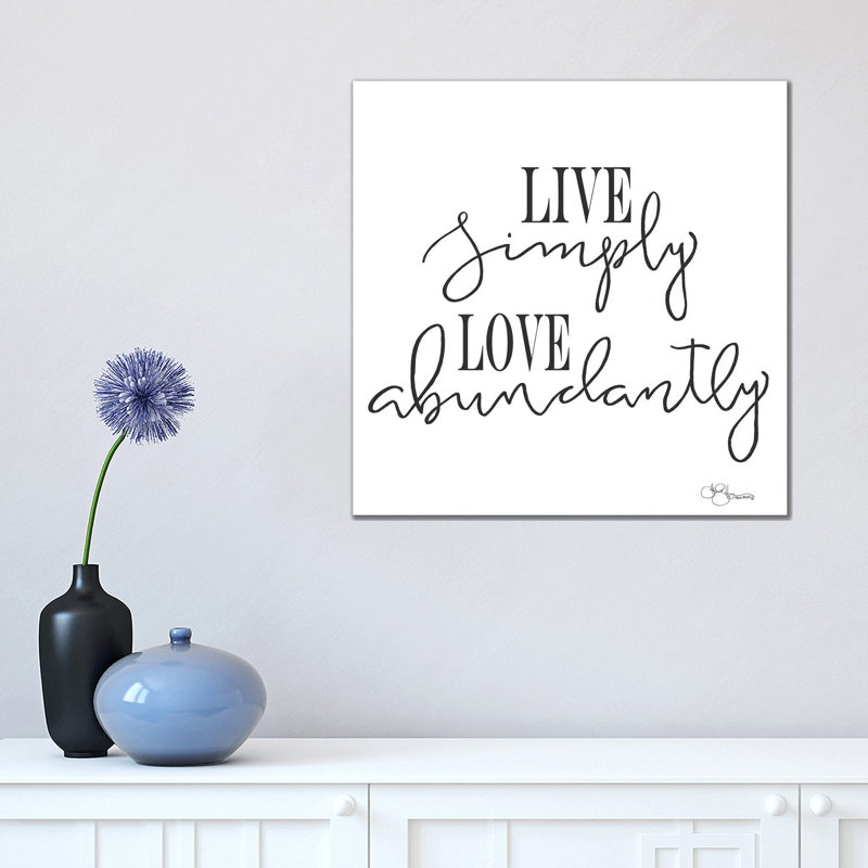Live Simply - Wrapped Canvas Print, 45.72 cm H x 45.72 cm W x 3.175 cm D