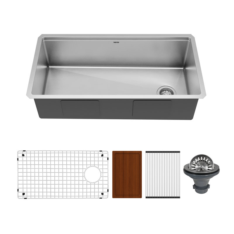 Elite Workstation 36'' L Single Bowl Stainless Steel Kitchen Sink