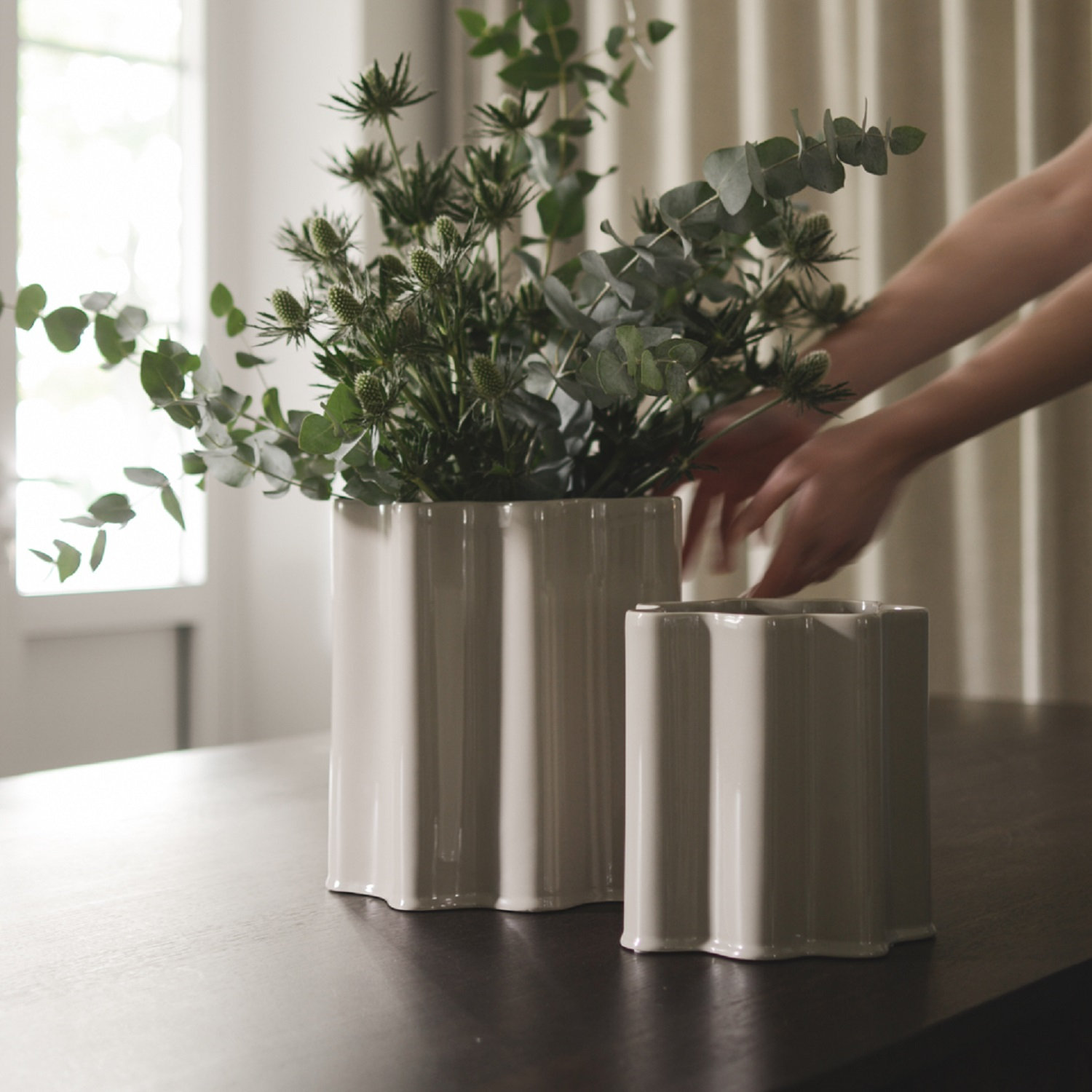 Ceramic Table Vase, 8.27" H X 7.09" W X 7.1" D