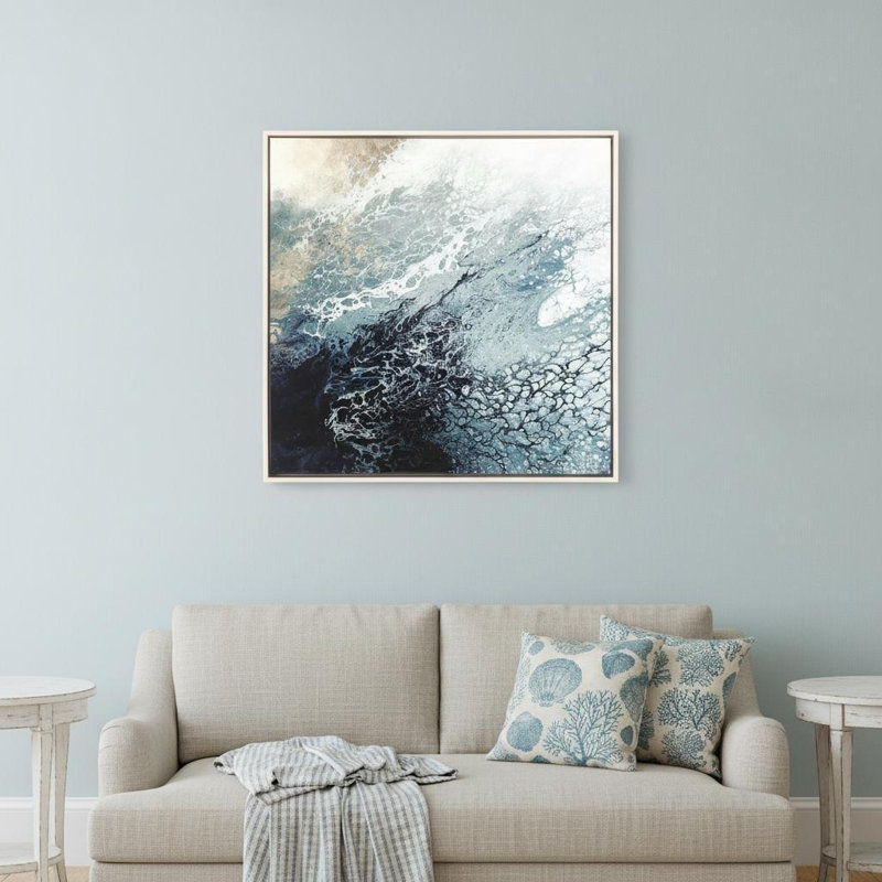 «Aveta», reproduction d'art sur toile avec cadre flottant blanc