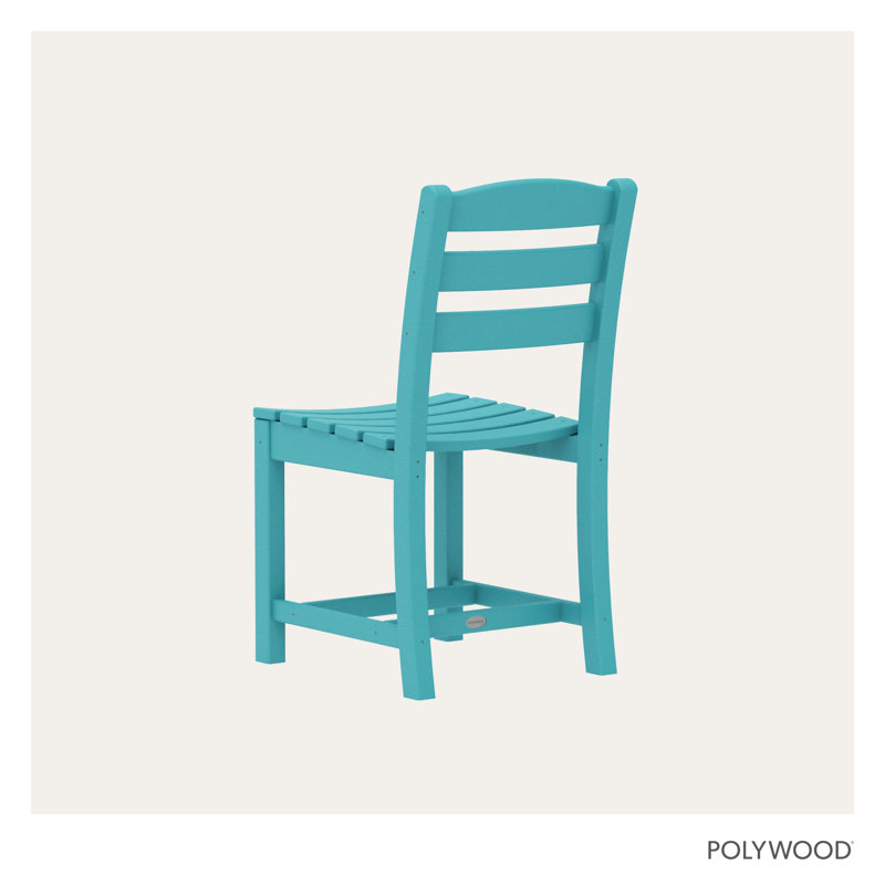 POLYWOOD La Casa Café Outdoor Dining Side Chair, Turquoise