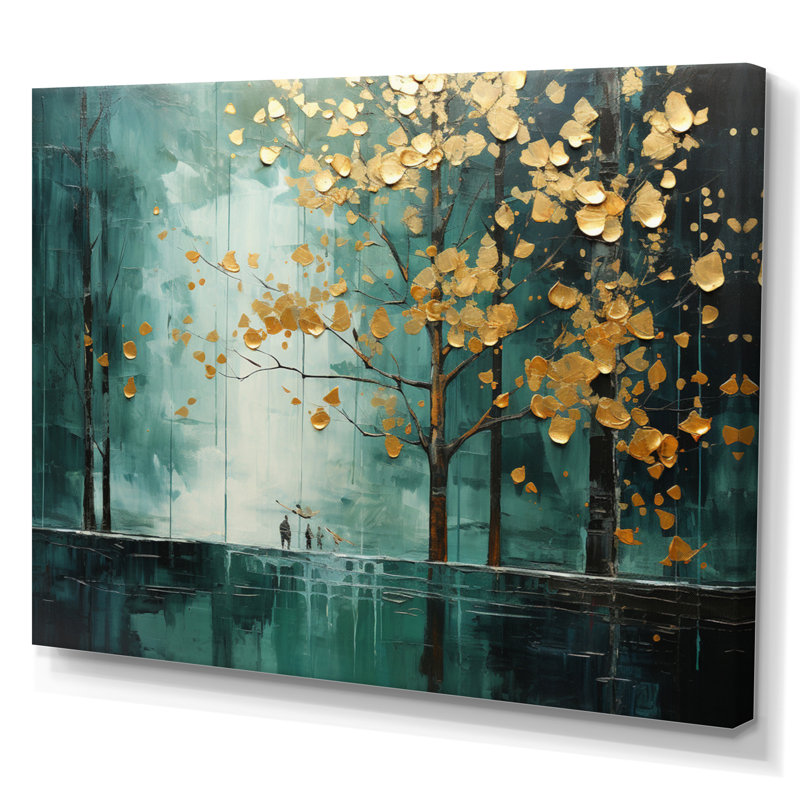 Auvent émeraude Bold Forest I - impression, H 24 po x l 32 po x P 1 po, Toile tendue