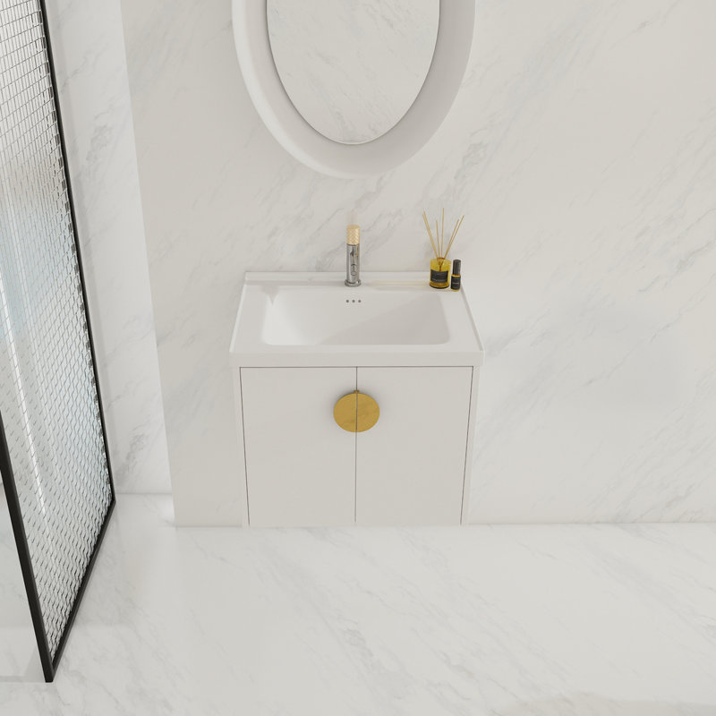 Meuble-lavabo simple 23,8 po avec plateau en céramique Haleh