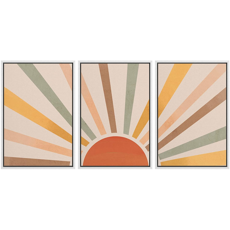 3 pièces, cadre flottant, impression sur toile, Cadre flottant blanc, H 36 po x l 72 po