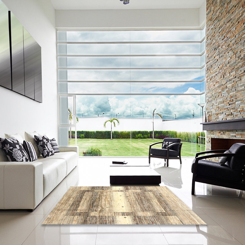 Tapis ivoire / beige Drumgurland, Carré 6 pi