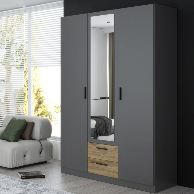 3 Door Manufactured Wood Wardrobe