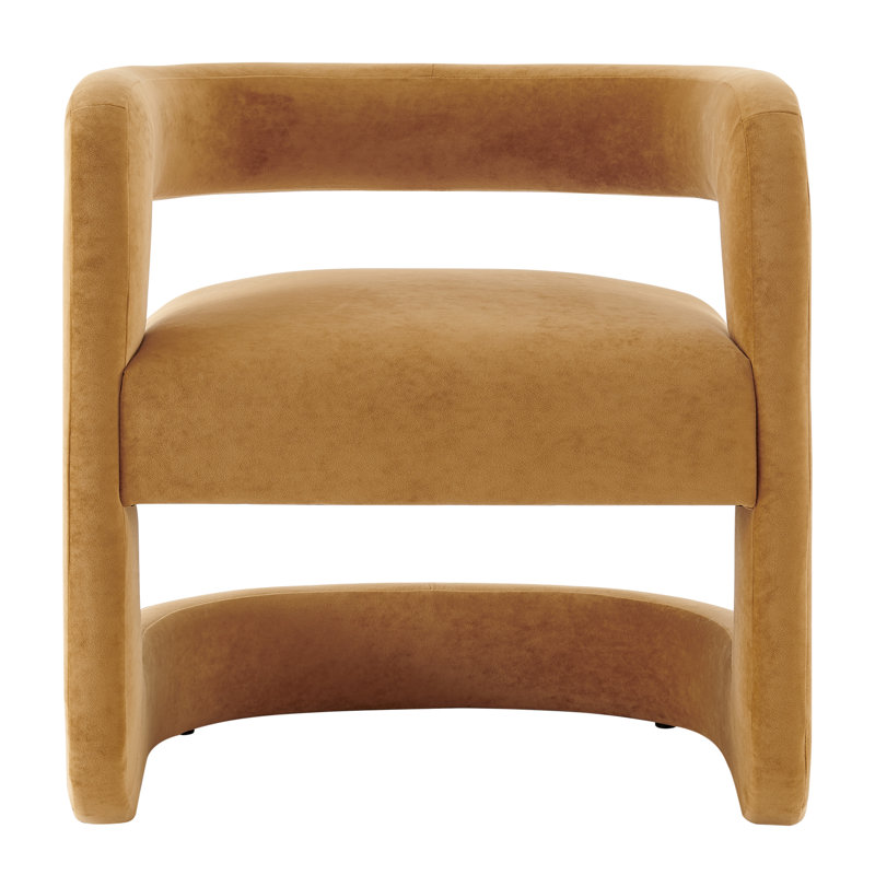 Boback 27.5'' Wide Barrel Chair, Dainty Caramel