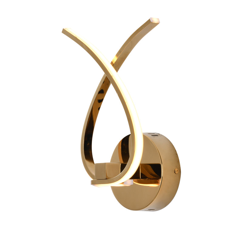 2-Light Gold Wall Sconce With Acrylic Diffusers, Gold