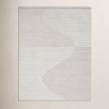 Rectangle Geometric Flatweave Wool/Cotton Area Rug in Ivory/Gray
