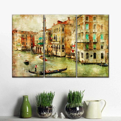 Reproduction d'art sur toile rétro vintage de Venise