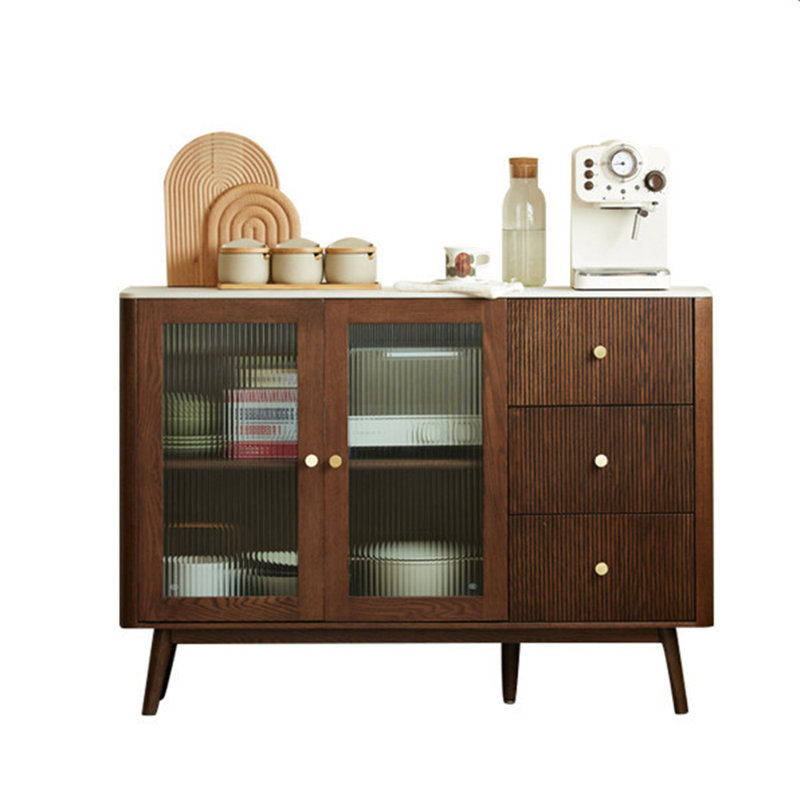 Armoire de rangement simple en bois massif, Brun foncé, H 47,24 po x l 33,46 po x P 13,78 po