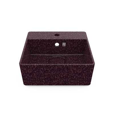 Woodio Cube40 15.748'' Wood Square Bathroom Sink with Overflow