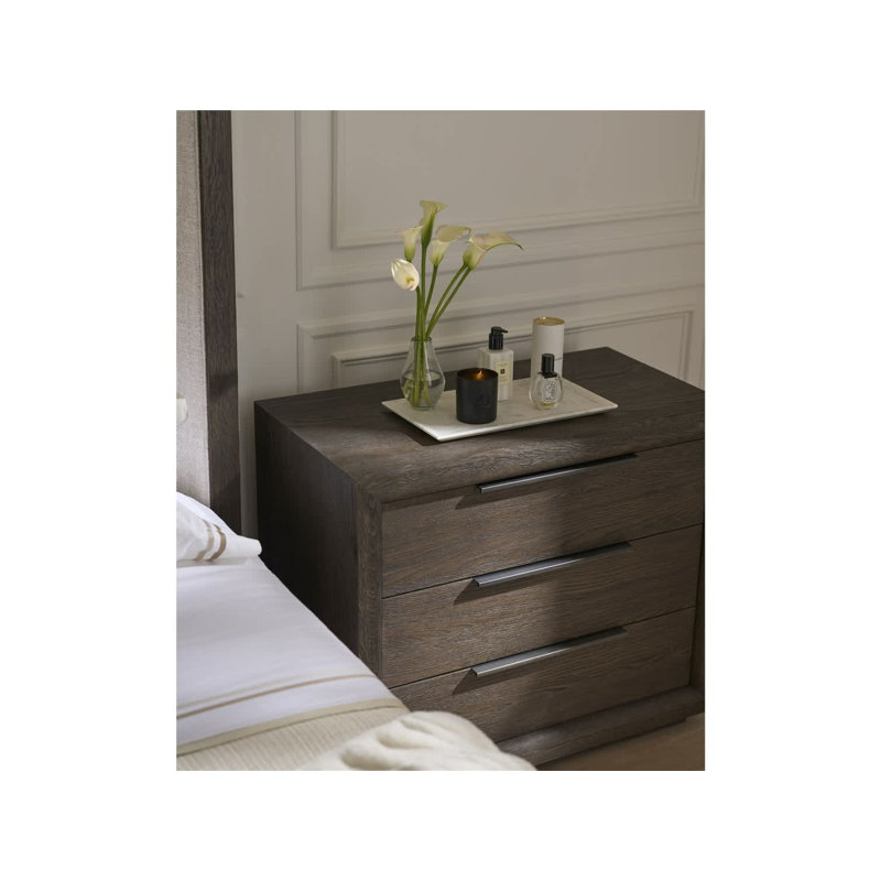 Modern 3 - Drawer Nightstand, Gray