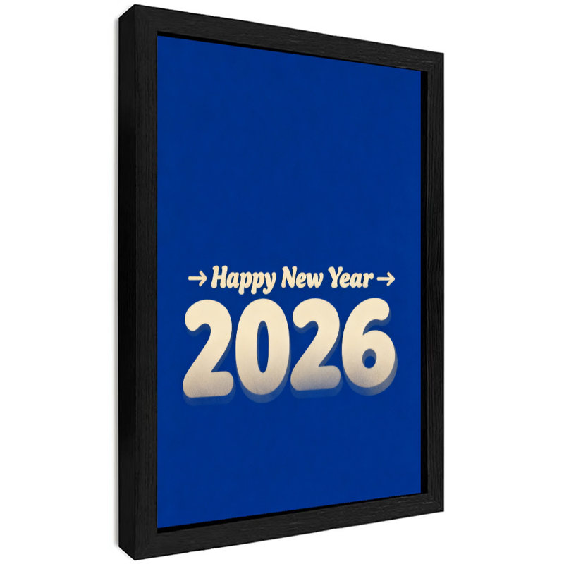 Art encadré noir, bonne année, bonjour 2026, impressions murales de style rétro, H 17 po x l 13 po