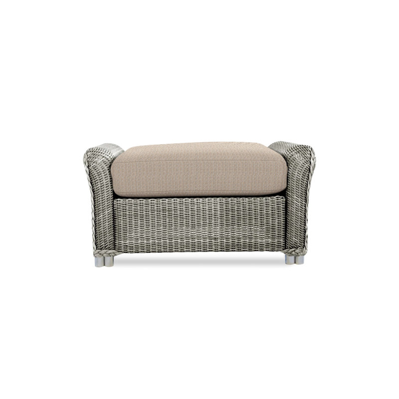 Reflections Outdoor Ottoman, Pewter, Demo Oatmeal