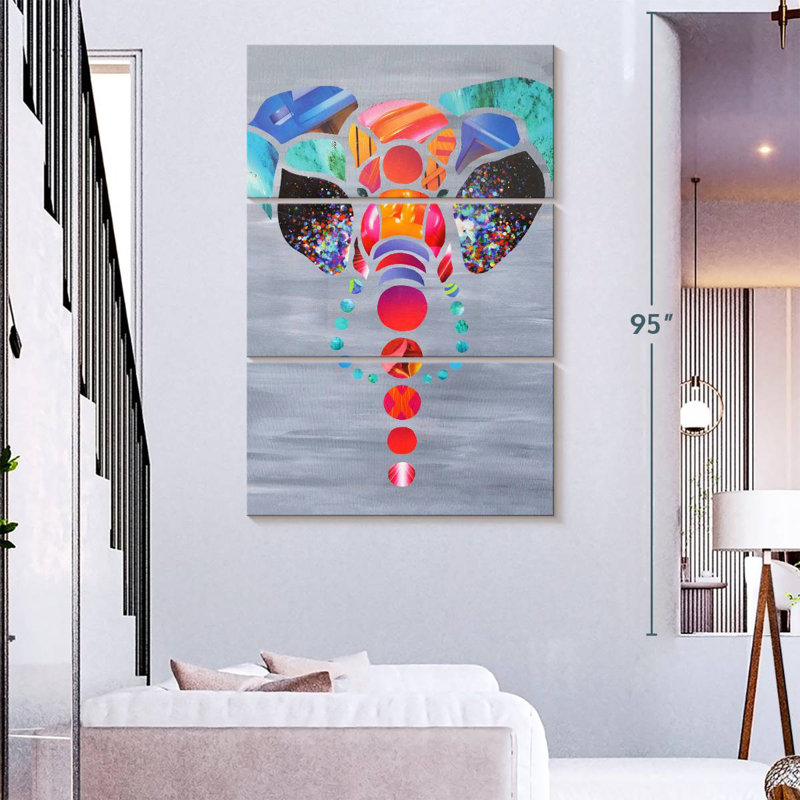 Brampt Abstract Elephant Love, 32" H x 20" W