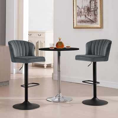 Lorraine Swivel Adjustable Height Counter Stool with Metal Frame