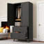 Armoire haute 71 po en métal avec tiroirs, tringle et tablettes réglables