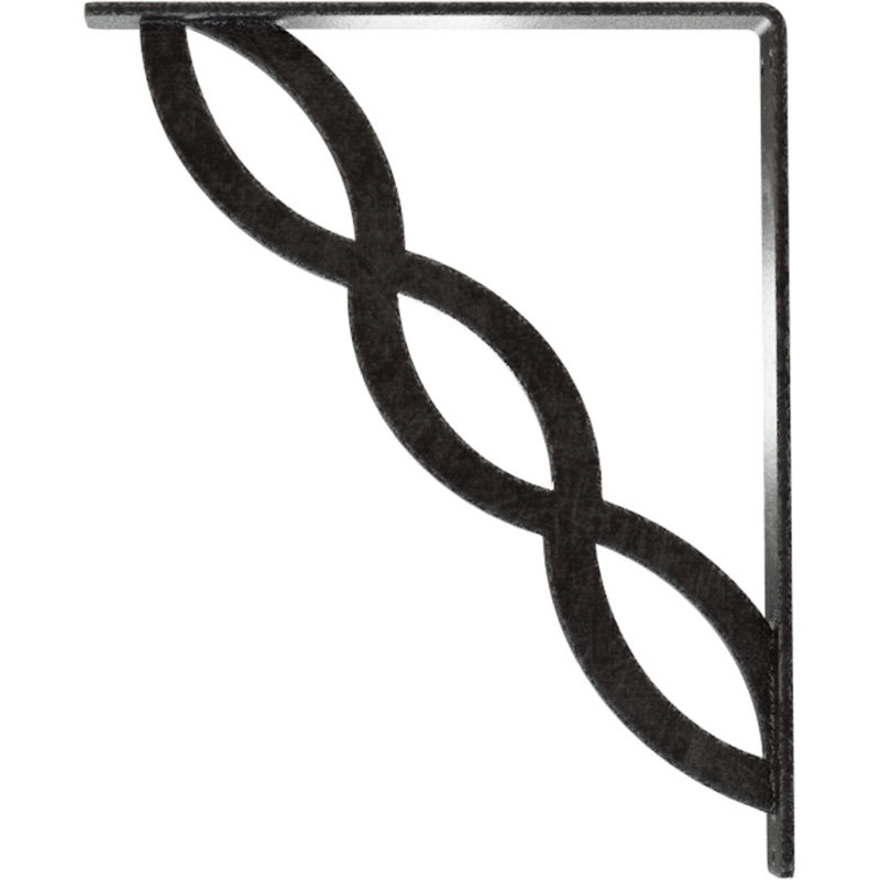 Support en fer forgé, Étain antique, H 12 po x l 1,5 po x P 10 po