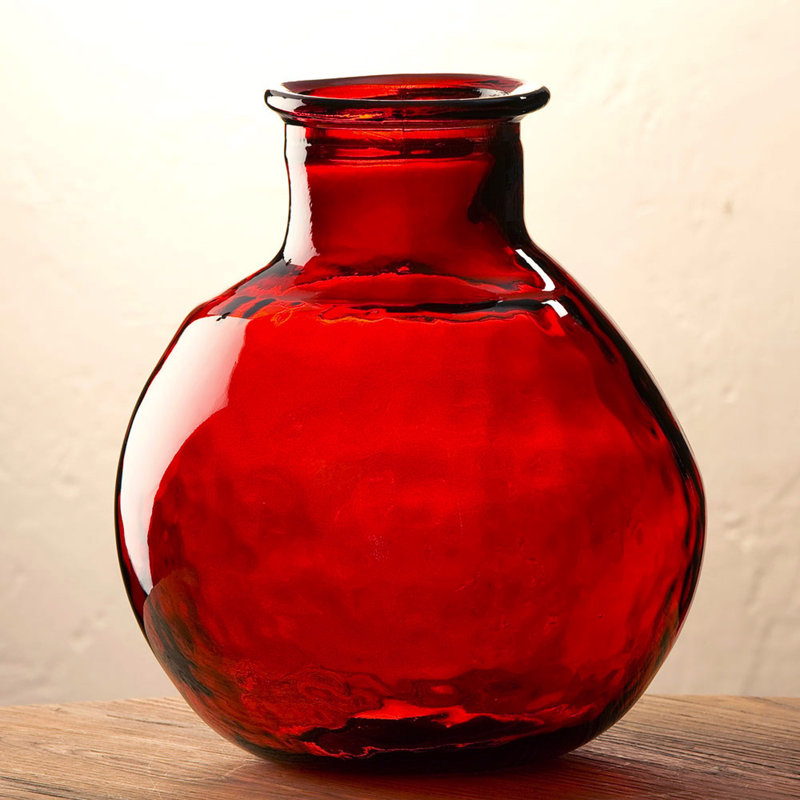 Zahrah Glass Table Vase, Red