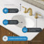 OVE Helena 60 in. Double Sink Bathroom Vanity in Warm Walnut with White Engineered Stone Top, Brushed Gold Hardware-137129419