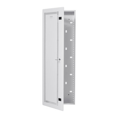 Media Enclosure, 42-Inch, Structured Media Center With Vented Hinged Door, Cable Management Box, Structured Wiring Multi-Media Cabinet, Recessed Electrical Media Box, For Network Distribution