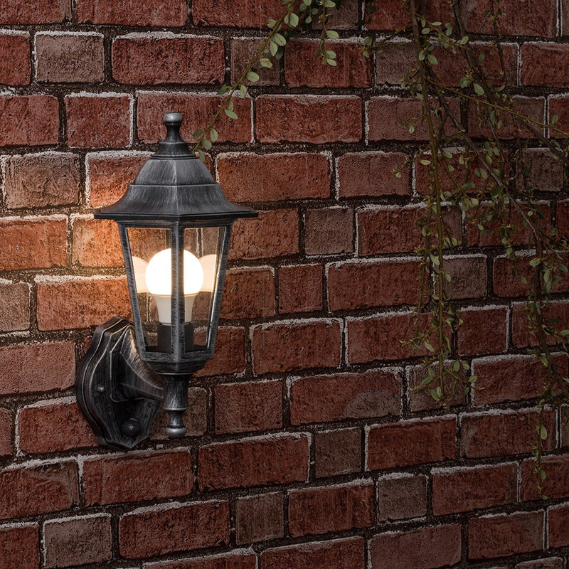 Mcmahan Outdoor Wall Lantern, Silver, Cool White