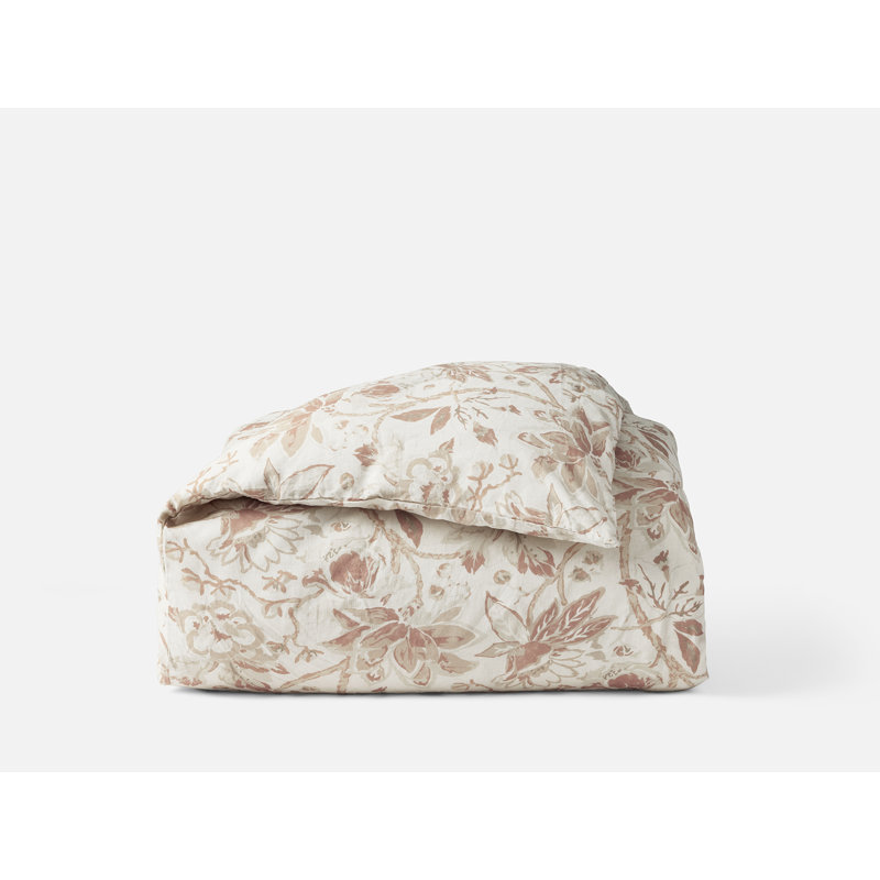 Housse de couette Sea Bloom, Naturel avec praline, Housse de couette pour très grand lit