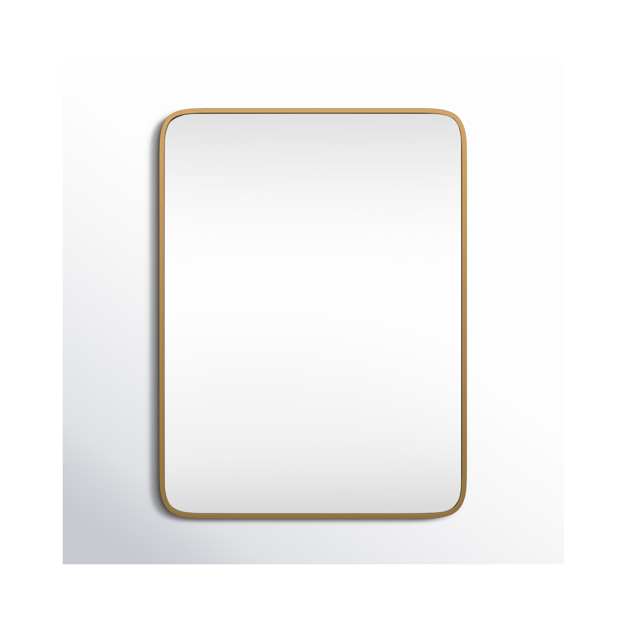 Sabine Metal Rounded Rectangle Wall Mirror, 36" x 27", Brass