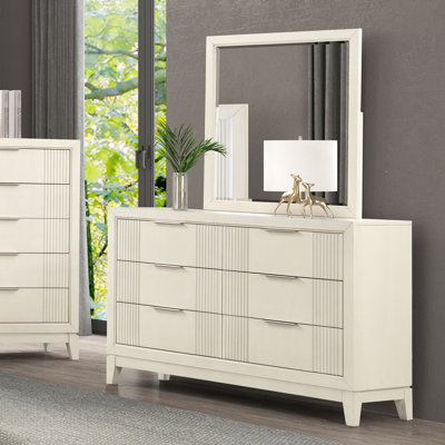 59.6" W Transitional Dresser, Antique White