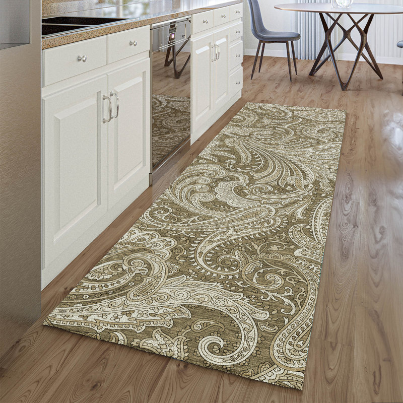 Premium Machine Washable Antonelli Chocolate Rug, Runner 2'3" x 7'6"