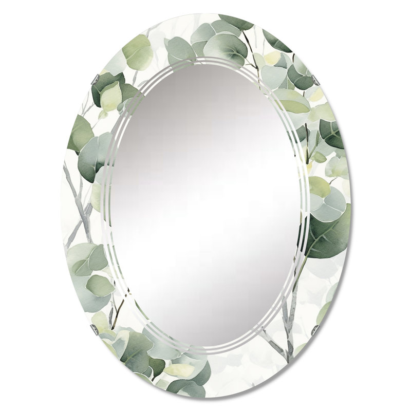 Miroir mural blanc vert vert eucalyptus Essence IV, 36 po x 24 po
