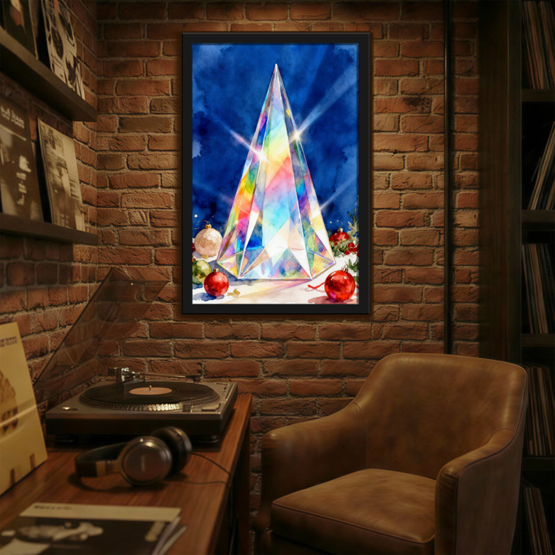 Prisme de Noël en cristal, H 18 po x l 12 po
