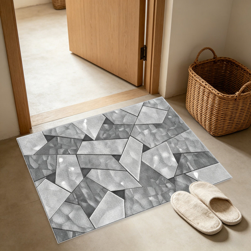Grey Silver Crystal   area rugs for Living Room, Soft and Comfortable, Suitable for all seasons, easy to maintain, machine washable Indoor floor mat, Under Table Farmhouse suitable for Bedroom, Dining Room, Study,  Balcony, Home Decor Patio