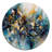 Golden Explosion Triangles III Round Wall Decor Metal-88599221