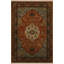 Tapis décoratif orange et bleu à motifs traditionnels-203424947